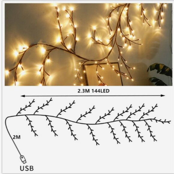 Willow Vine LED Twig Fairy Garland Lights Flexible Branches NIB - Picture 2 of 5